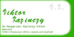 viktor kazinczy business card